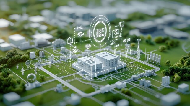 of a futuristic smart city with advanced digital infrastructure interconnected systems and sustainable environmental elements