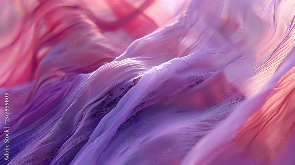 Poster ethereal flowing abstract background with purple and pink gradient waves creating dynamic movement a