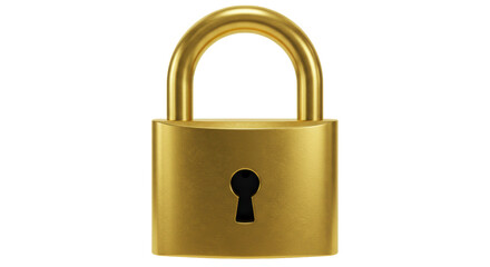 Isolated Golden Padlock