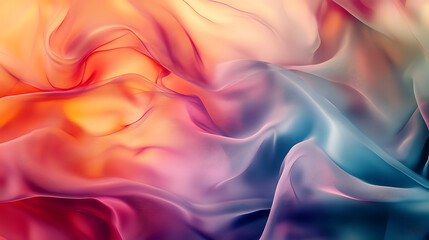 Fototapeta premium Flowing colorful fabrics abstract art digital design vibrant environment close-up textures and patterns