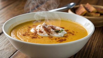 Creamy Butternut Squash Soup with a Velvety Texture and Subtle Spices