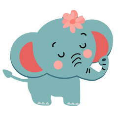 Grazioso elefante colorato, illustrazione isolata per bambini