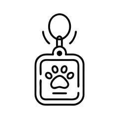 Obraz premium Pet ID Tag Design with Paw Print Outline 