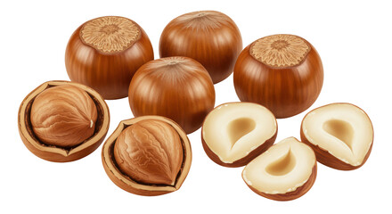 Isolated Hazelnuts