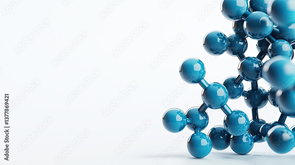 Aufkleber blue exosome particles with three-dimensional sphere concept. abstract molecular structure in vibran