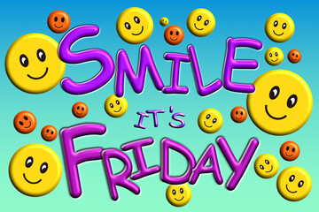 Smile It's Friday, colourful banner headline