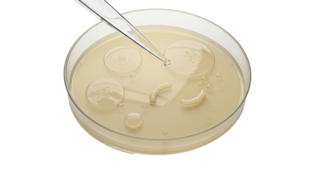 Isolated Petri Dish with Pipette Dropping Liquid