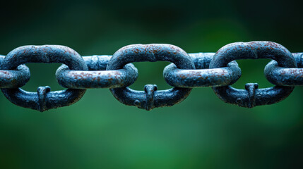 Fototapeta premium Hands struggle against thick rusty chains during a symbolic moment representing the weight of addiction and the desire for freedom