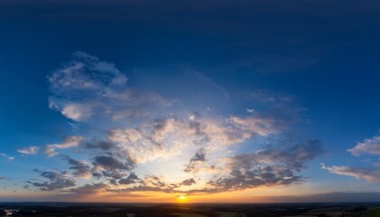 Fototapeta premium panorama of the evening sky during sunset