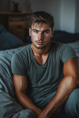 Obraz premium handsome good looking middle aged man, age 30 year old