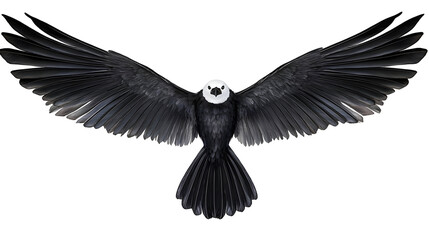 Fototapeta premium Black Eagle Illustration With White Head Spreading Wings Isolated On Transparent Background