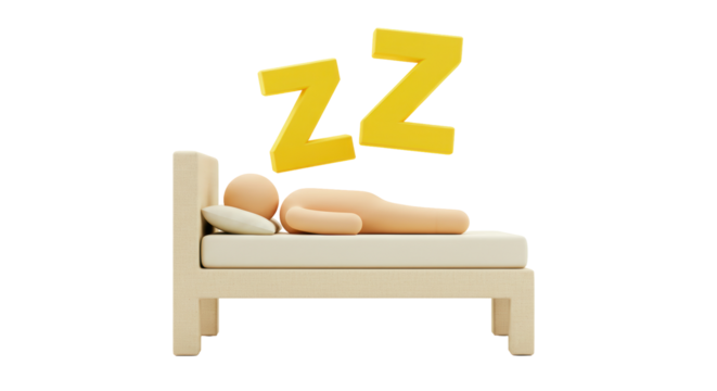 Isolated sleeping person
