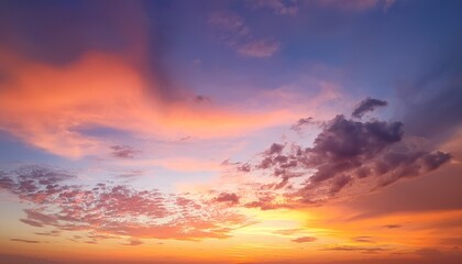 Obraz premium colorful cloudy sky at sunset gradient color sky texture abstract nature background horizontal banner