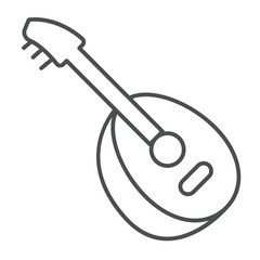 Domra thin line icon, arabian culture concept. Vector graphics. String instrument, musical sign on white background, outline style icon for mobile or web design.