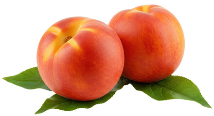 Isolated fresh peaches