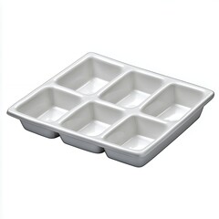 Versatile White Six Section Rectangular Serving Tray, Generative AI.