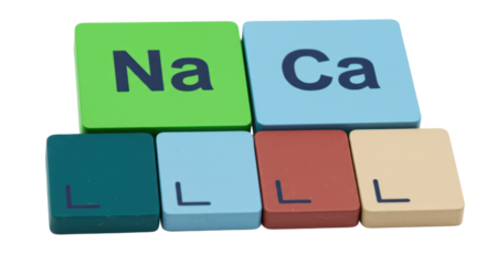 Isolated Colorful Letter Blocks Spelling NaCaLL