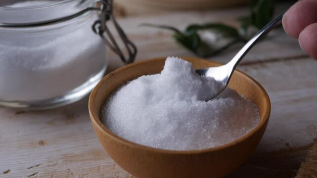 Erythritol a sugar substitutes sweetener for diet low-calorie food. healthy ingredient for diabetic.