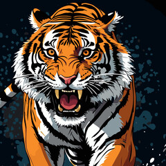 tiger head vector art for graphic design purposes