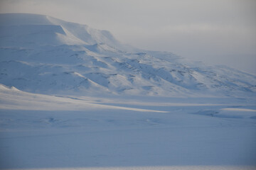 snow covered mountains, Svalbard, Spitsbergen, arctic circle