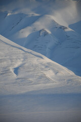 snow covered mountains, Svalbard, Spitsbergen, arctic circle
