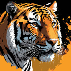 tiger head vector art for graphic design purposes
