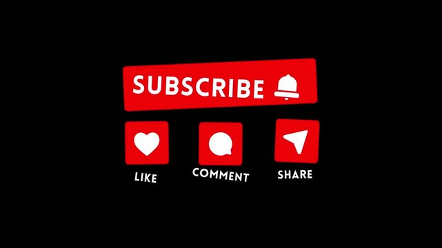 Youtube animated outro cta call to action to subscribe subscriber like comment share bell icon animations