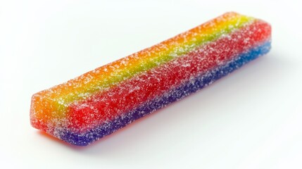Vibrant Straight Rainbow Candy with Fine Sugar Crystals and Bold Delicious Colors