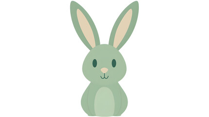 Obraz premium Cute Green Bunny Illustration On Transparent Background Isolated