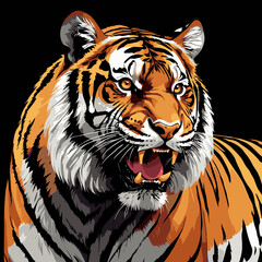 tiger head vector art for graphic design purposes