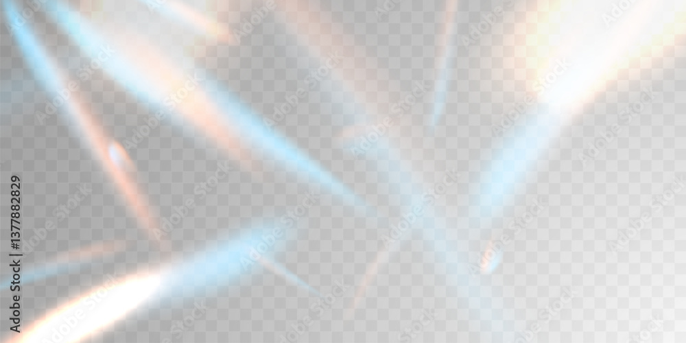 Wall mural light effect and zigzag ribbon falling from above on a beam of light, tinsel vector