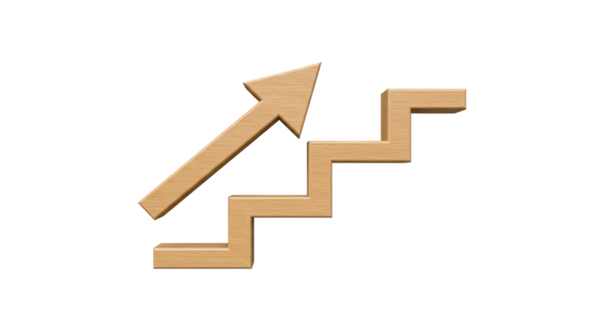 Isolated Steps and Arrow - Powered by Adobe