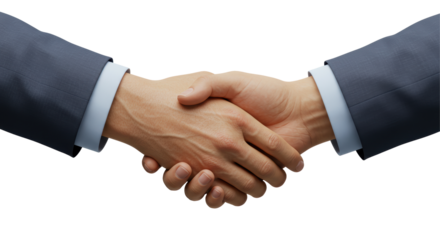 Isolated Close-up of Business Hands Shaking Partnership