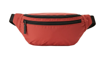 Isolated Rust Colored Fanny Pack with Double Zippers