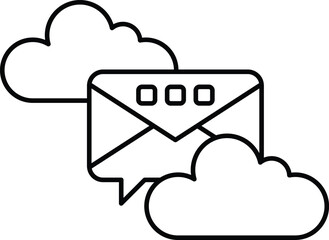 cloud with an envelope on top of it