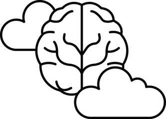 brain with a cloud in the background