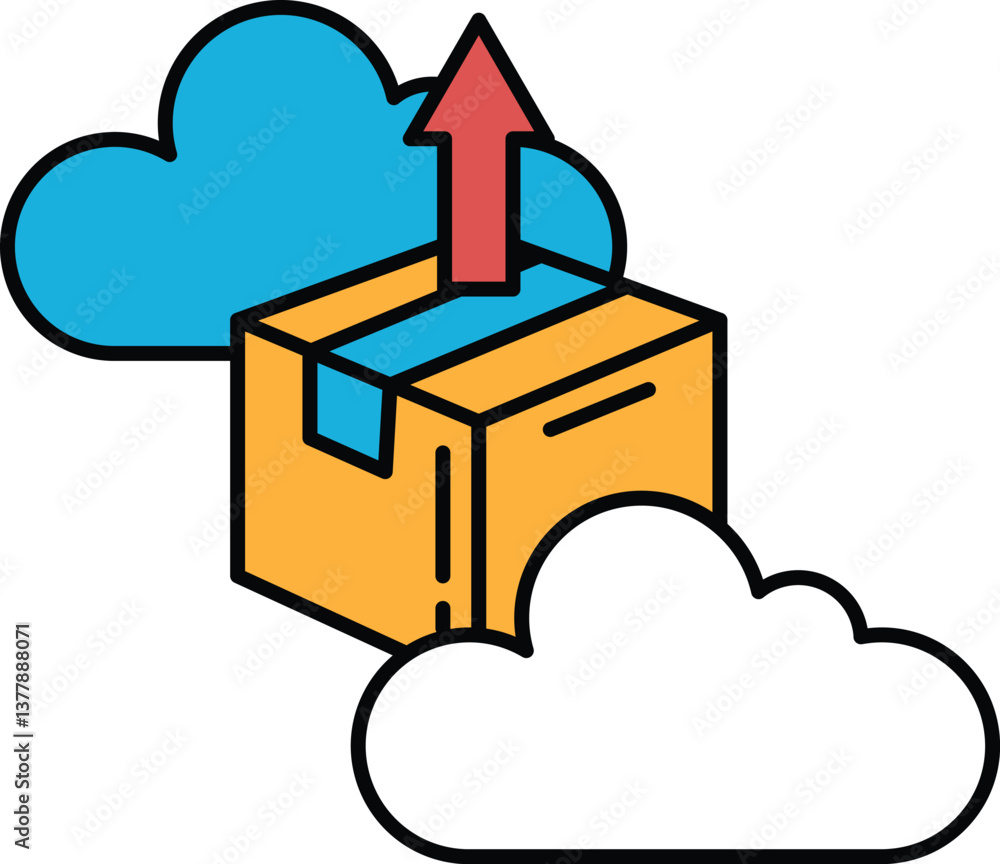 Poster a box with a red arrow pointing upwards