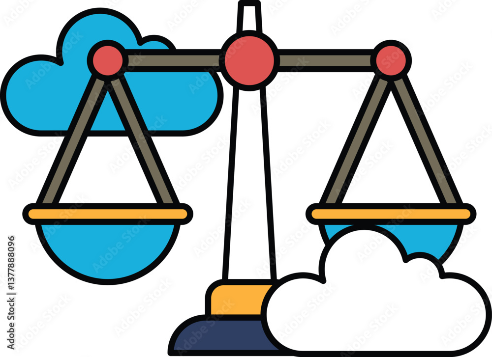 Poster a scale with a cloud in the background