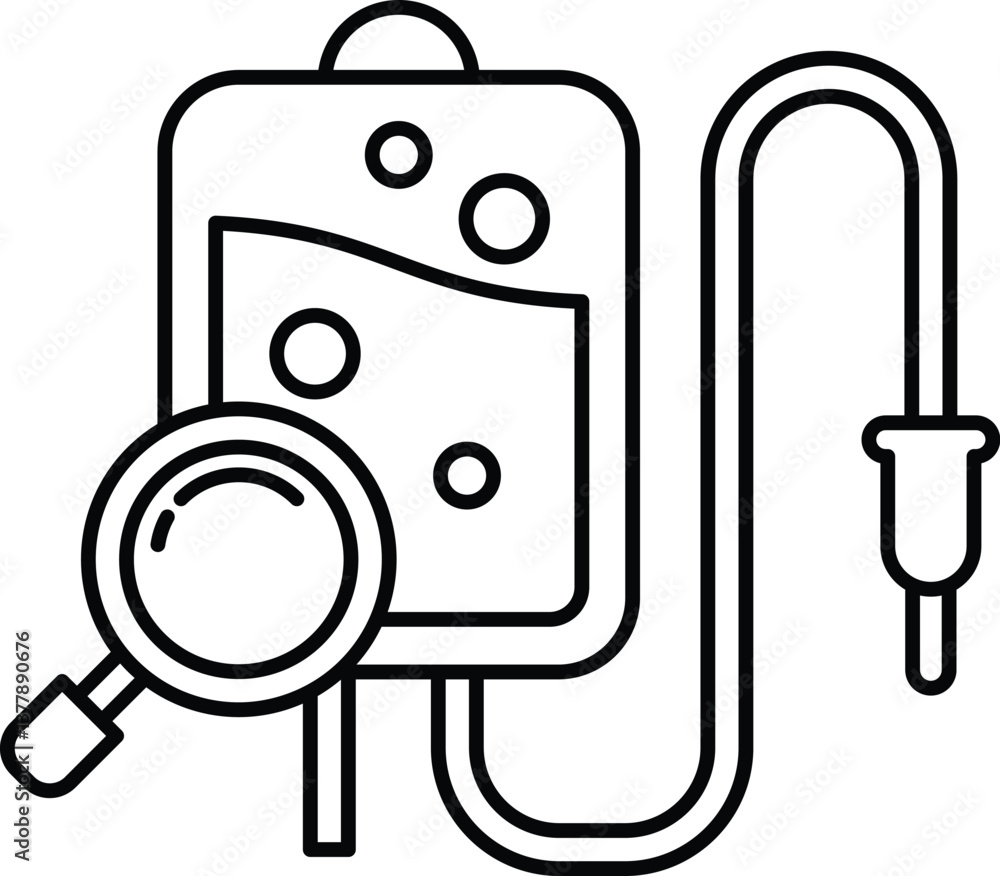 Poster container with a handle is shown with a magnifying glass on it