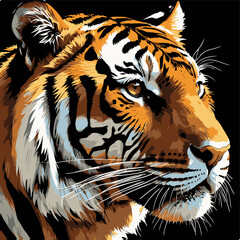 tiger head vector art for graphic design purposes