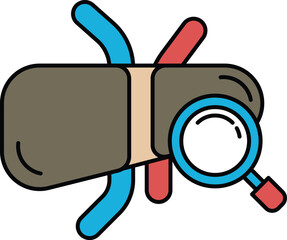 A cartoon drawing of a liver with a magnifying glass over it