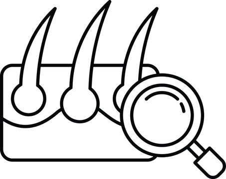 hair follicles examined with magnifying glass clip art preview