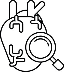 heart with a magnifying glass on it