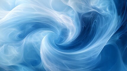 Fototapeta premium Abstract blue and white swirl pattern with wispy lines creating a dynamic and fluid composition