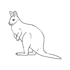 simple kangaroo outline vector design
