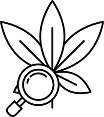 leafy green plant with a magnifying glass on it