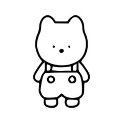 cartoon cat in overalls vector