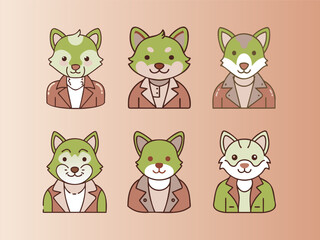 Obraz premium Cute Animal Characters in Jackets