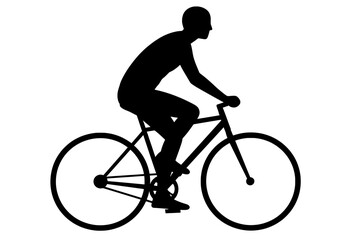 Fototapeta premium Person Riding Bicycle Silhouette Vector for Exercise