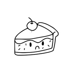 disappointed pie character outline